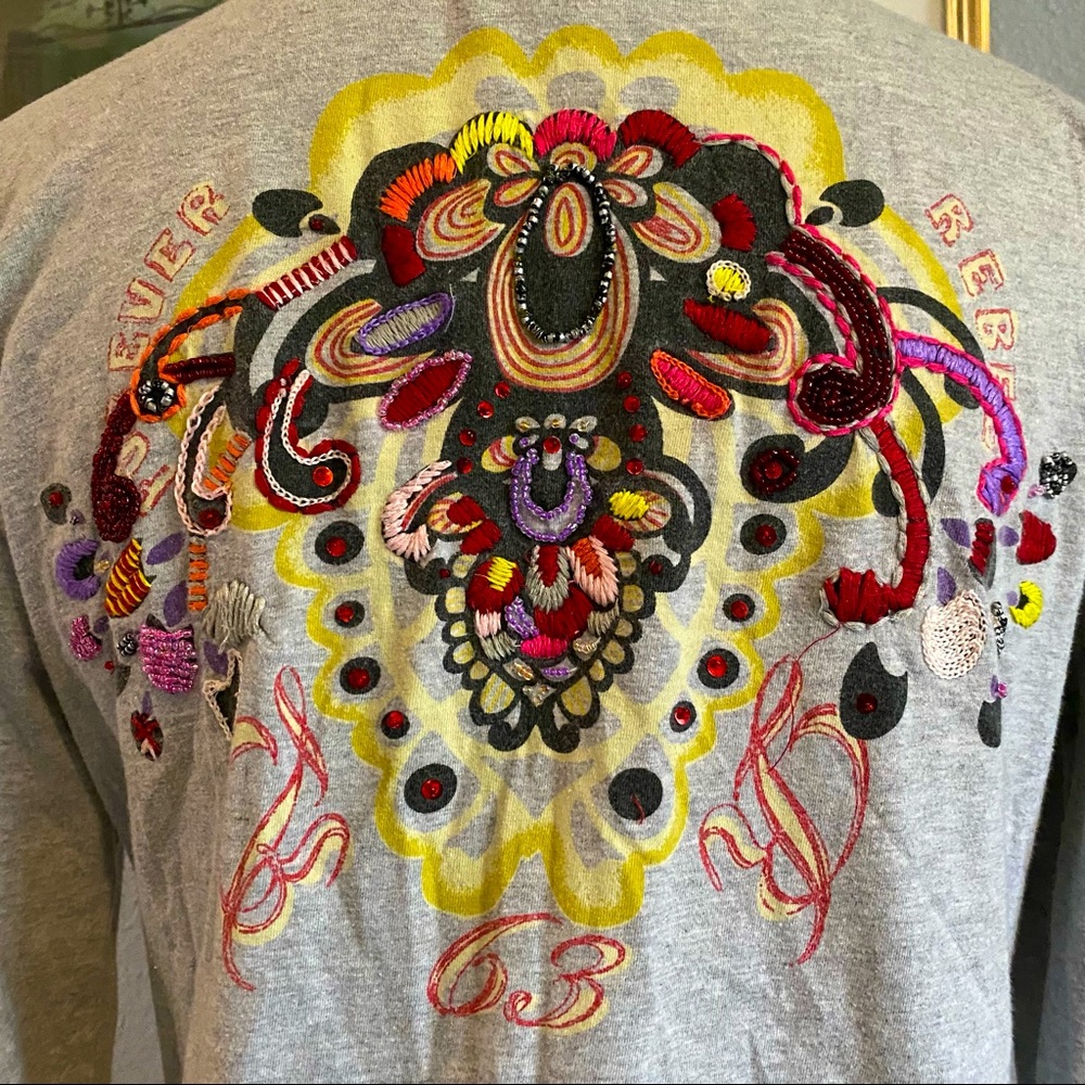 Oilily embroidered long sleeve tee size large